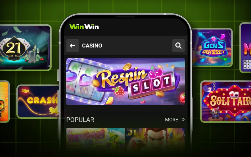 Enjoy access to thousands of casino games through the WinWin app.