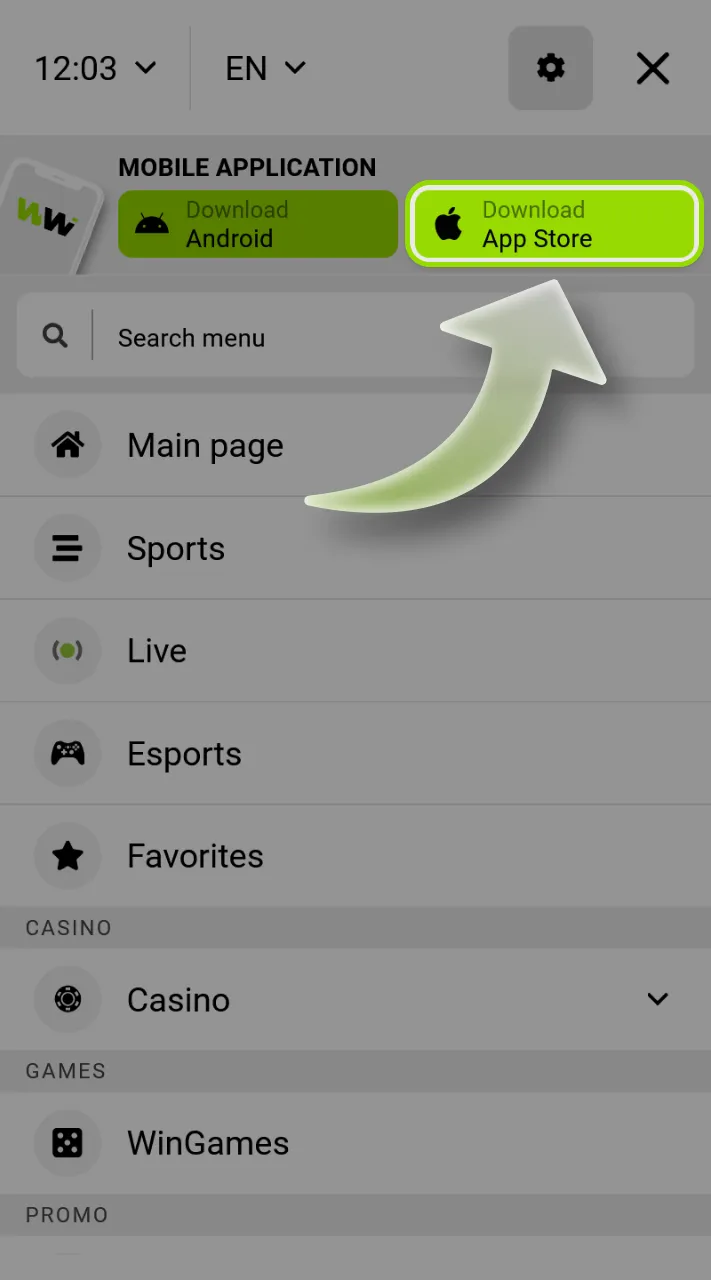 Download the WinWin app for your Apple device.