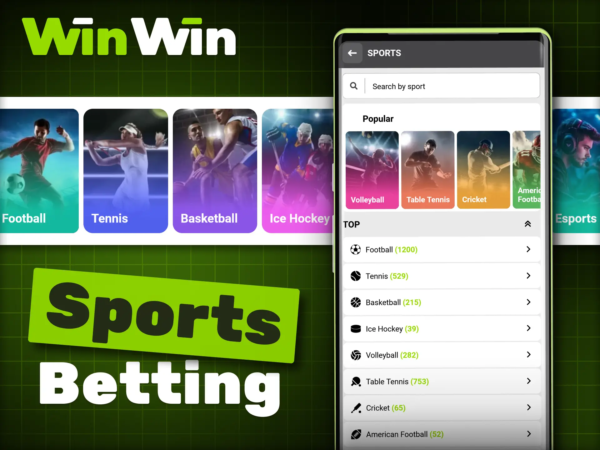 Enjoy betting on your favorite sports through the WinWin app.