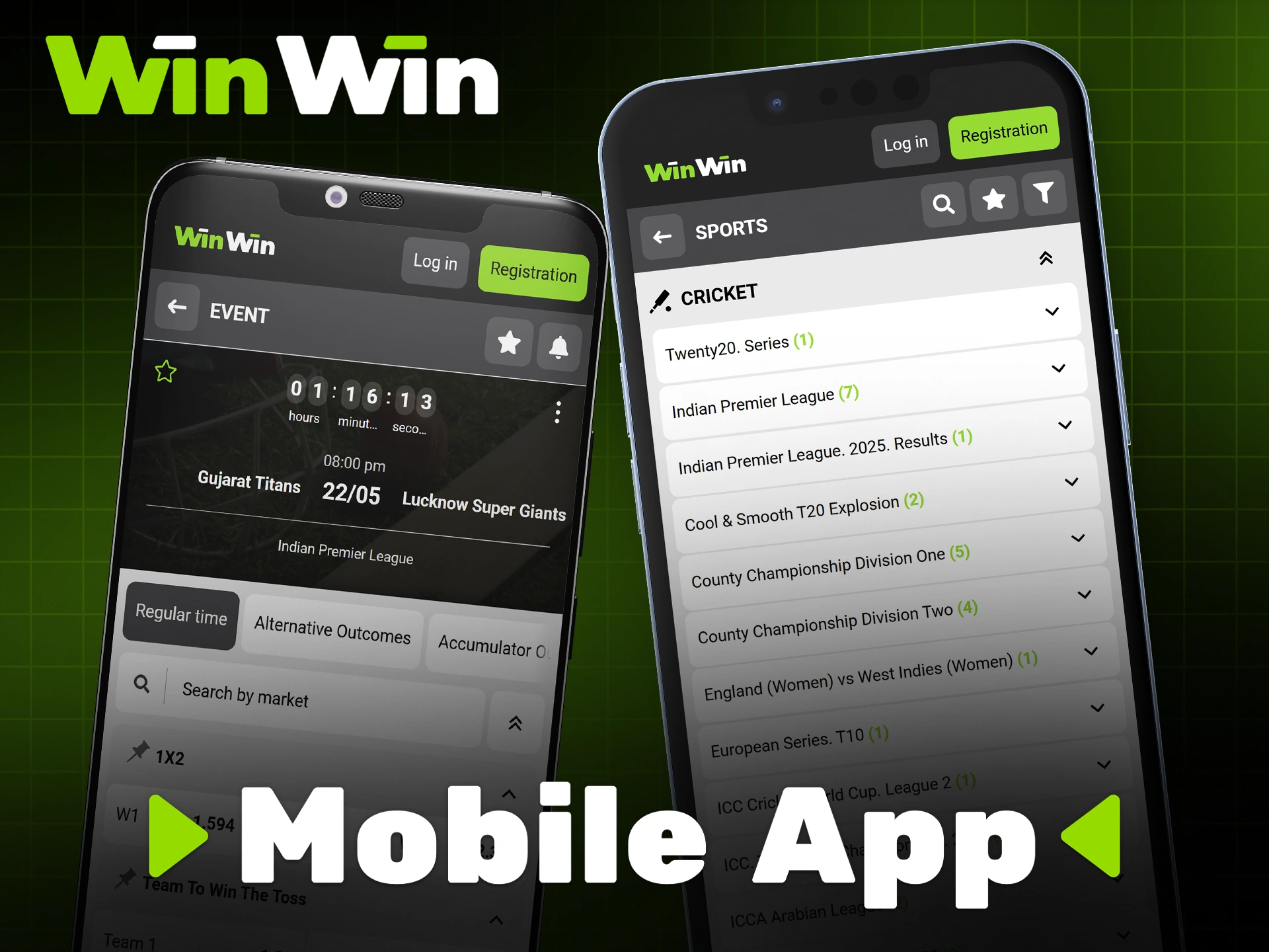 The WinWin app is great for cricket betting.