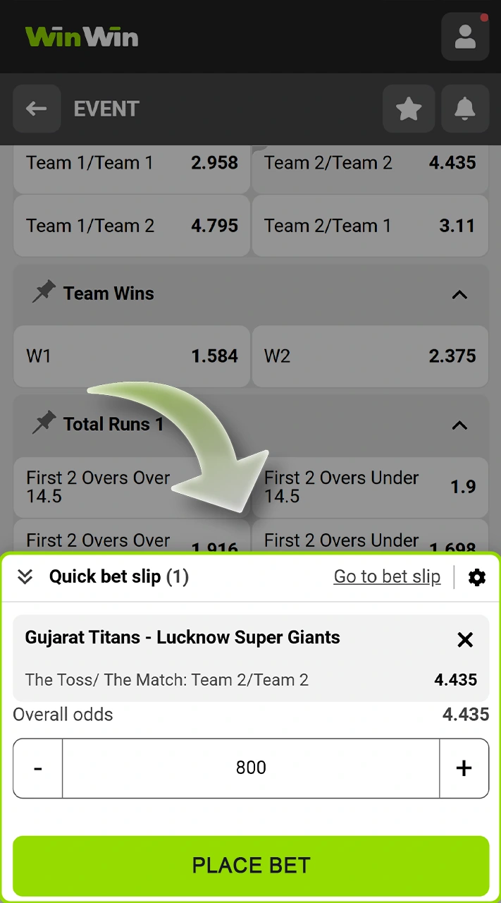 Now you can place a bet on cricket at WinWin.