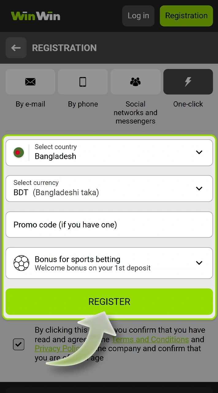 Create a WinWin account.