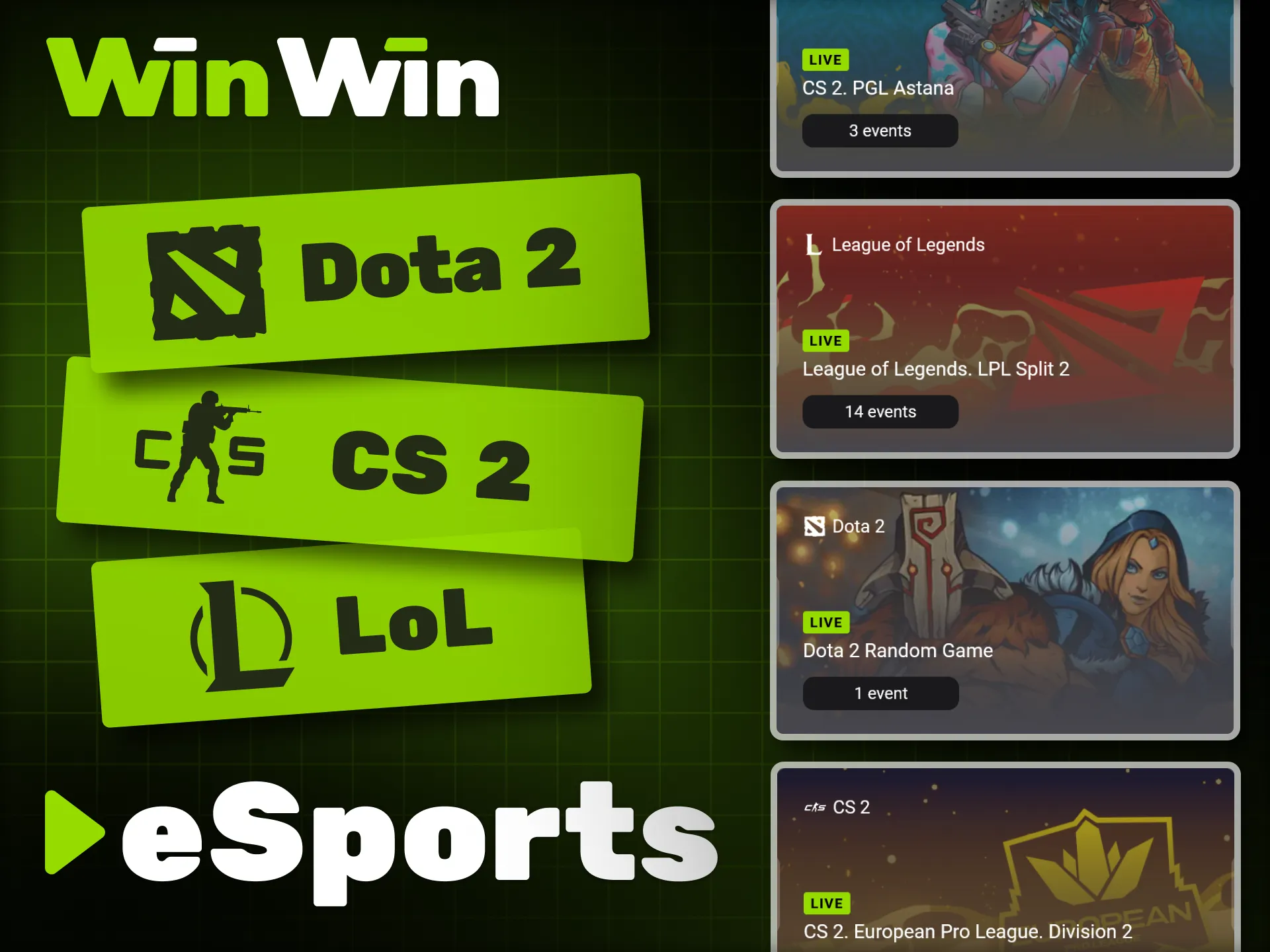Support your favorite esports teams by betting through WinWin.