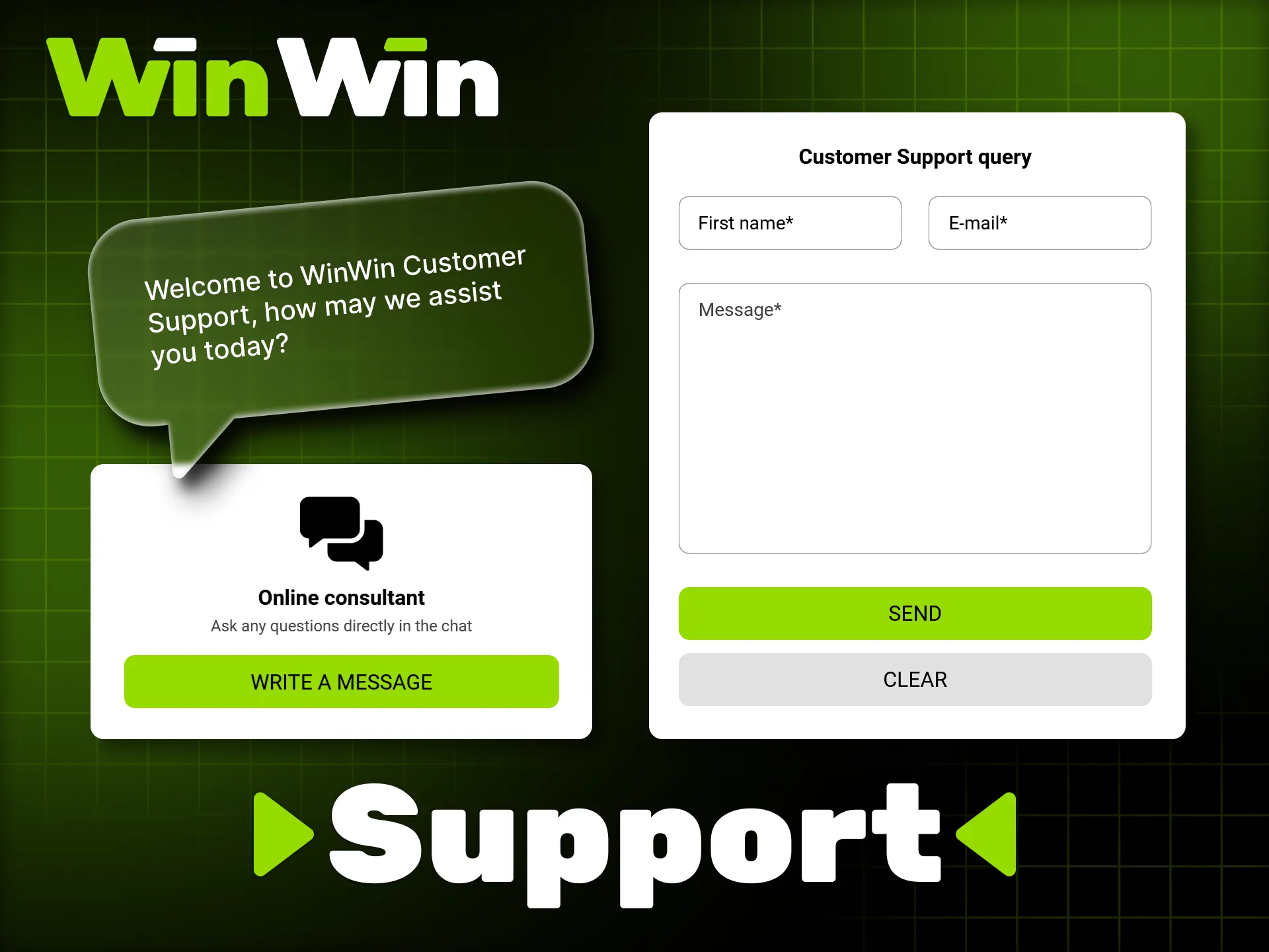 WinWin’s support team is on hand 24/7 to provide assistance.
