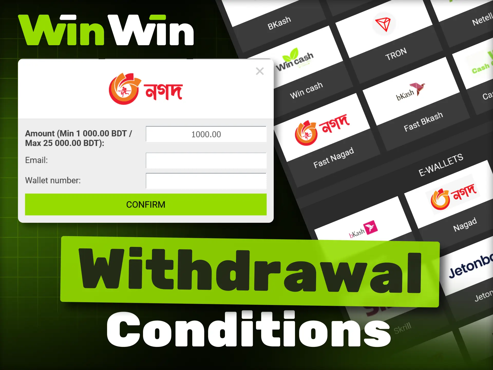 WinWin users should abide by certain rules to successfully withdraw their winnings.