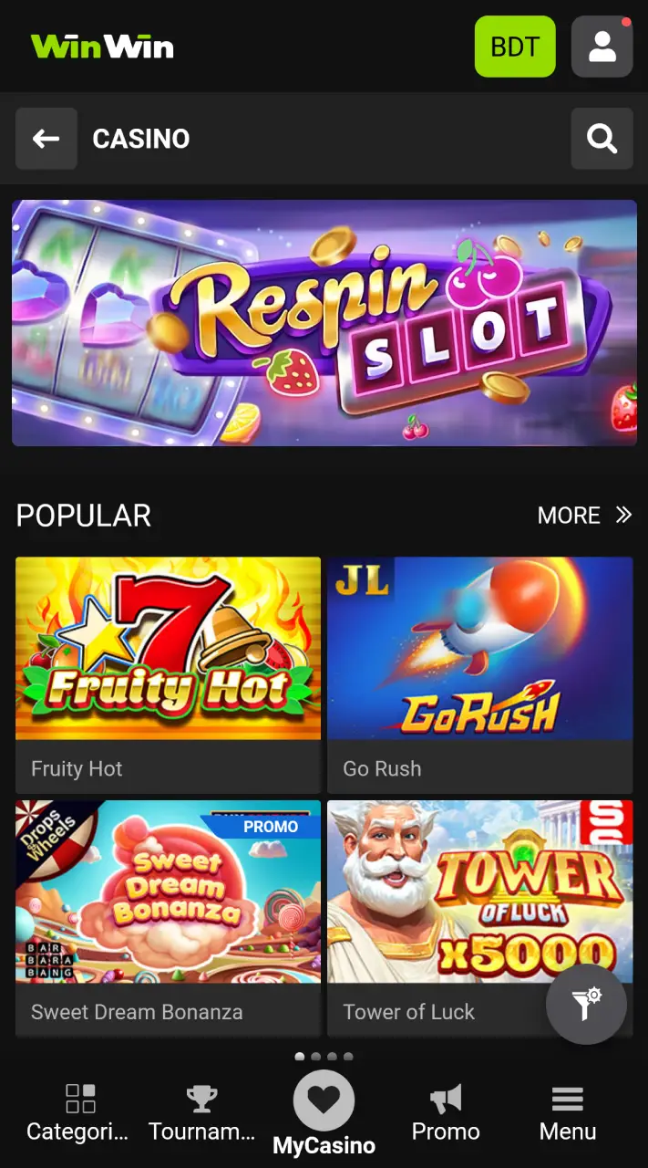 Choose a slot to play at WinWin.