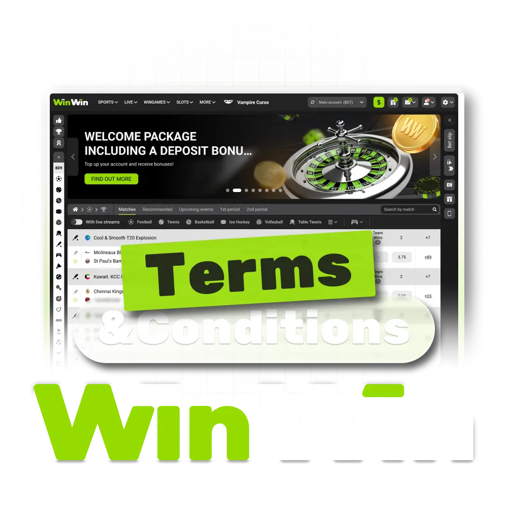WinWin casino expects its users to comply with terms and regulations.