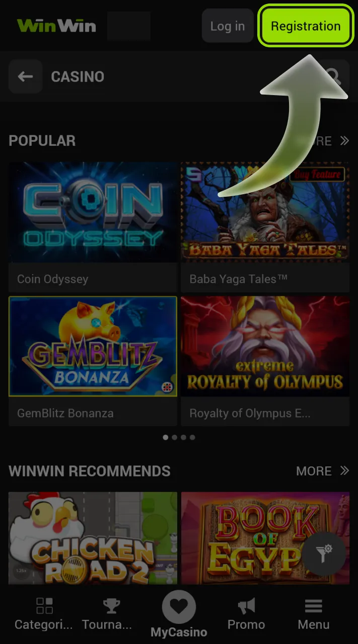 Join WinWin to start playing lotteries.