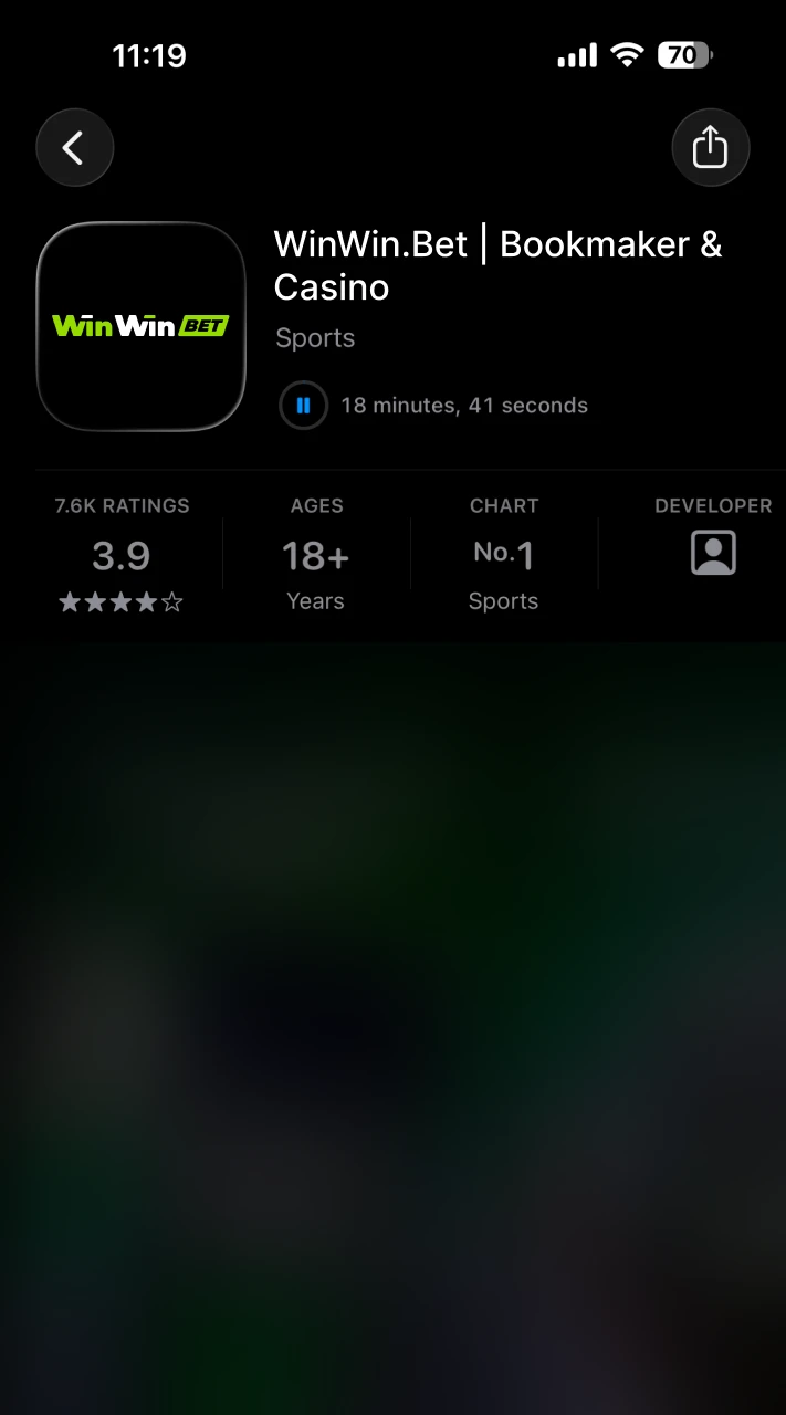 Start installation of WinWin app on your device.